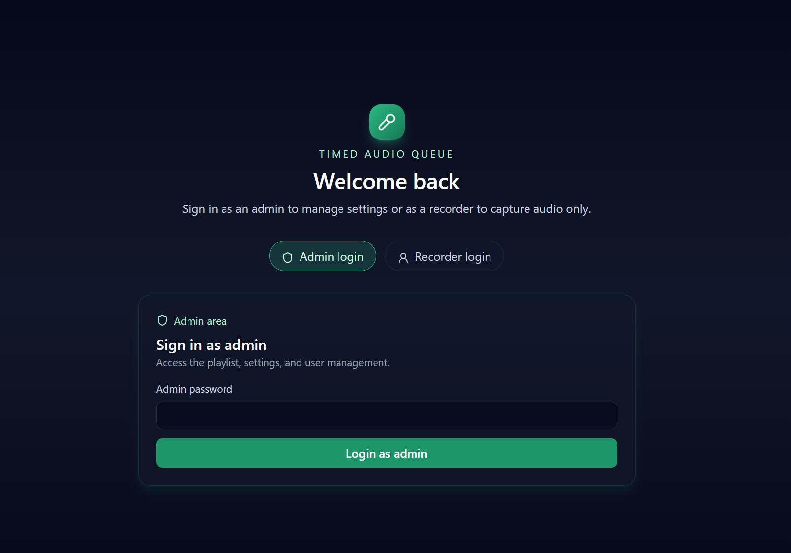 Timed Audio Queue - Web App